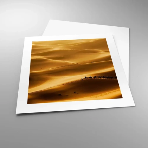 Poster - La carovana sulle onde del deserto - 40x40 cm