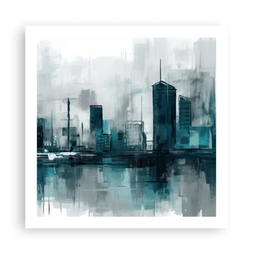 Poster - La città al colore della pioggia - 60x60 cm