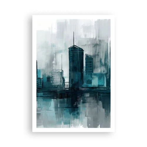 Poster - La città al colore della pioggia - 70x100 cm