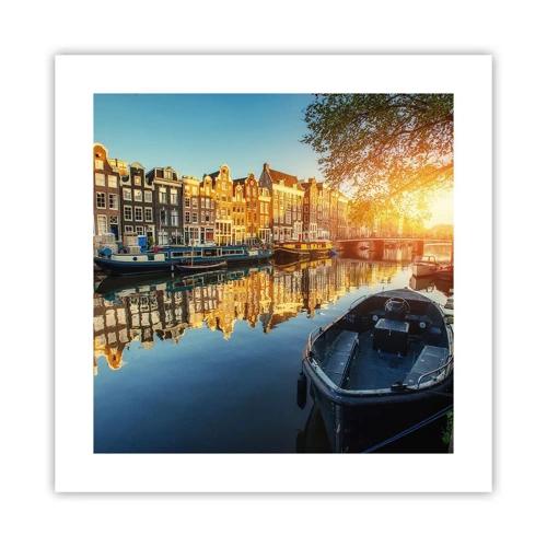 Poster - L'alba ad Amsterdam - 40x40 cm