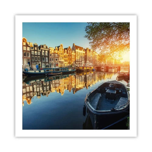 Poster - L'alba ad Amsterdam - 60x60 cm