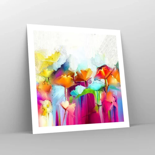 Poster - L'arcobaleno è fiorito - 60x60 cm