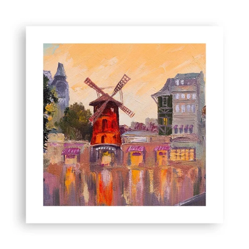 Poster - Le icone di Parigi: il Moulin Rouge - 40x40 cm