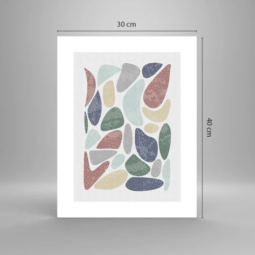 Poster - Mosaico di colori incipriati - 30x40 cm