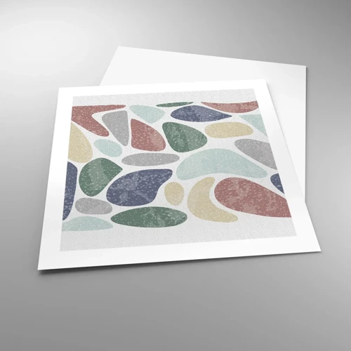 Poster - Mosaico di colori incipriati - 50x50 cm