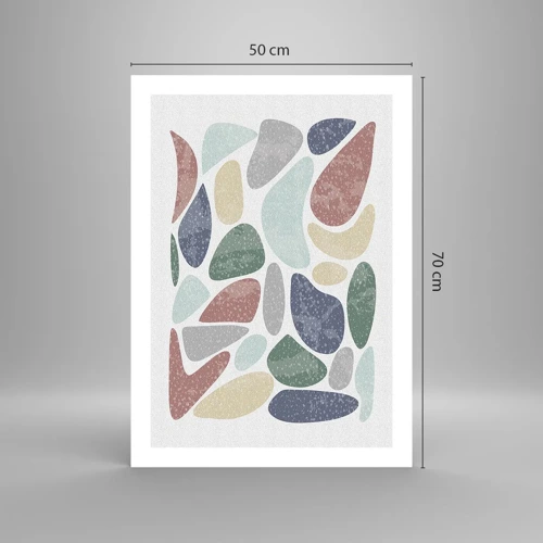 Poster - Mosaico di colori incipriati - 50x70 cm