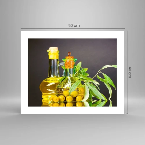 Poster - Natura morta con olive e olio - 50x40 cm