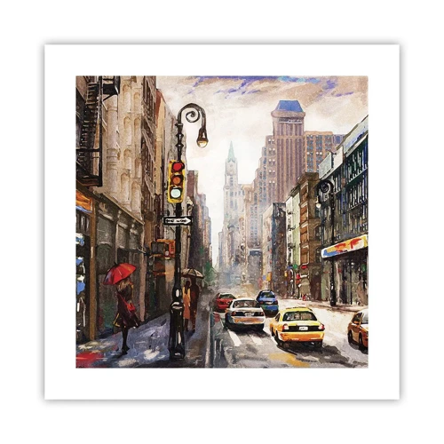 Poster - New York: colorata anche sotto la pioggia - 40x40 cm