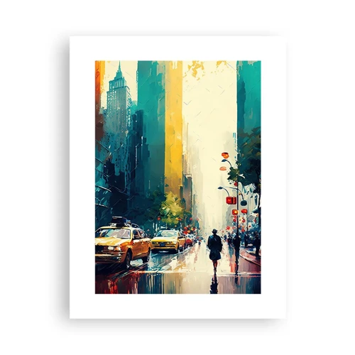 Poster - New York: qui anche la pioggia è colorata - 30x40 cm