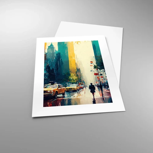 Poster - New York: qui anche la pioggia è colorata - 30x40 cm