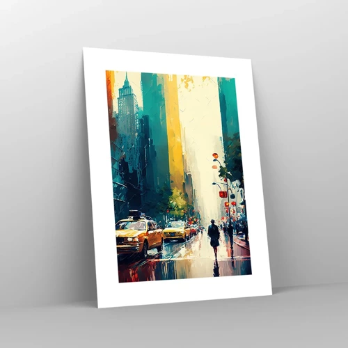 Poster - New York: qui anche la pioggia è colorata - 30x40 cm