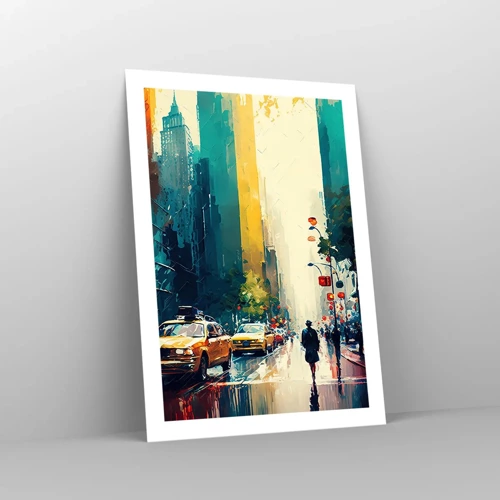 Poster - New York: qui anche la pioggia è colorata - 50x70 cm