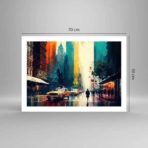 Poster - New York: qui anche la pioggia è colorata - 70x50 cm