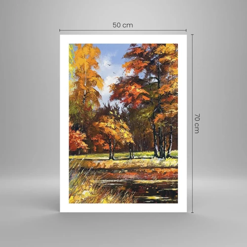 Poster - Paesaggio in oro e marrone - 50x70 cm