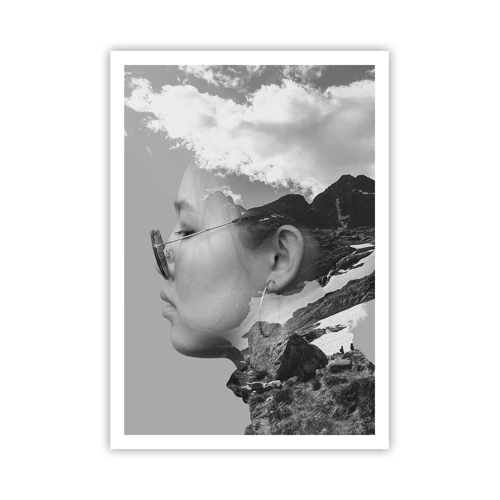Poster - Ritratto montano nuvoloso - 70x100 cm