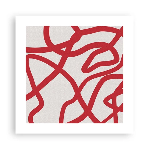 Poster - Rosso su bianco - 40x40 cm