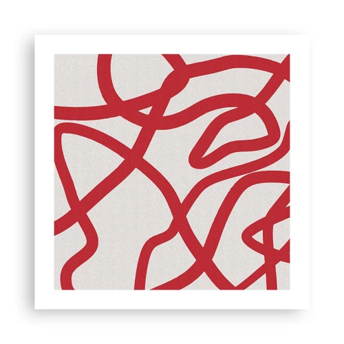 Poster - Rosso su bianco - 50x50 cm