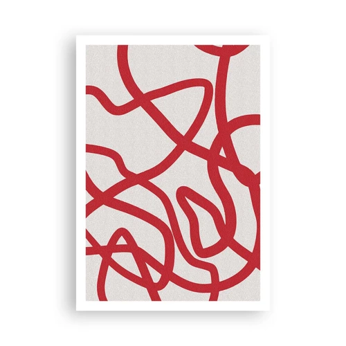 Poster - Rosso su bianco - 70x100 cm