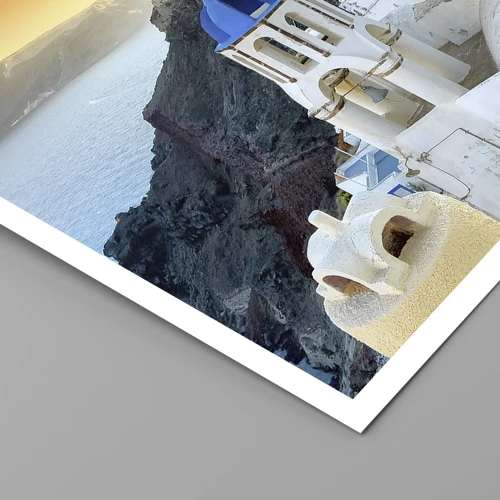 Poster - Santorini: aggrappate alle rocce - 91x61 cm