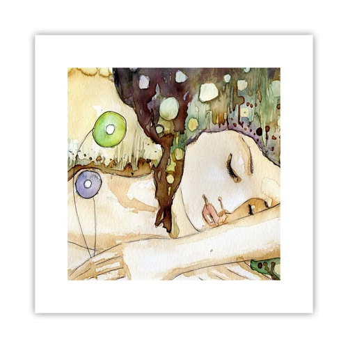 Poster - Sogno smeraldo e viola - 30x30 cm