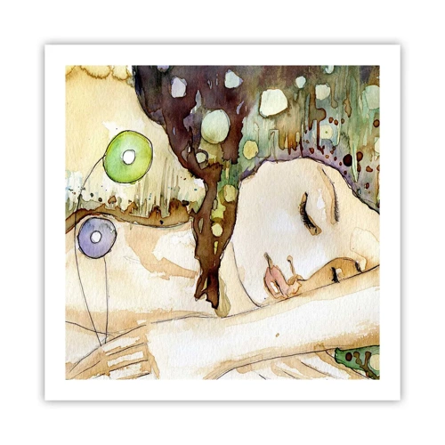 Poster - Sogno smeraldo e viola - 60x60 cm