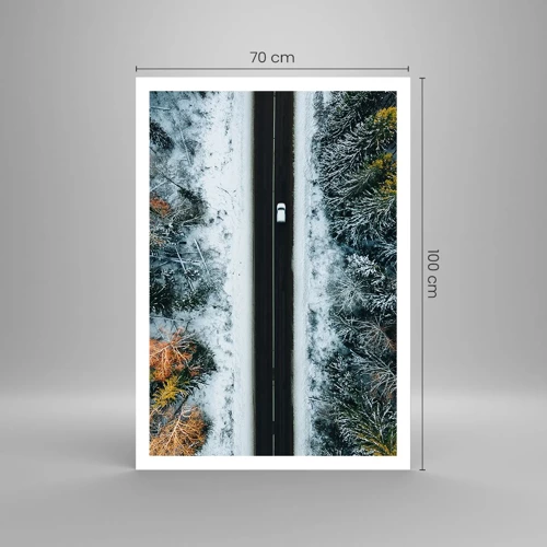 Poster - Tagliando la foresta invernale - 70x100 cm
