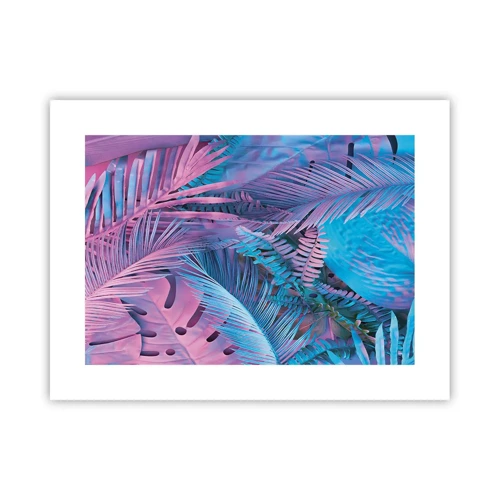 Poster - Tropici in rosa e blu - 40x30 cm