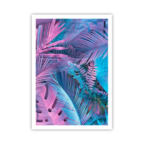 Poster - Tropici in rosa e blu - 70x100 cm