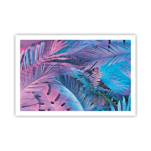 Poster - Tropici in rosa e blu - 91x61 cm