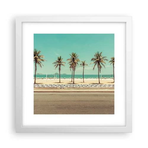 Poster in cornice bianca - A guardia della spiaggia - 30x30 cm