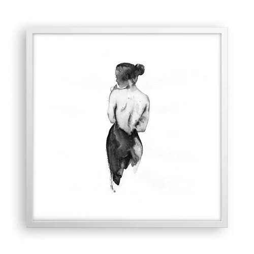 Poster in cornice bianca - Accanto a lei il mondo scompare - 50x50 cm