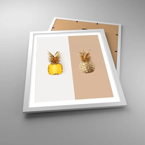 Poster in cornice bianca - Ananas per due - 40x50 cm