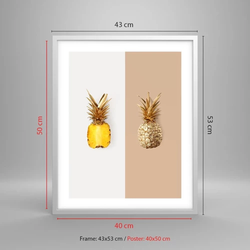 Poster in cornice bianca - Ananas per due - 40x50 cm