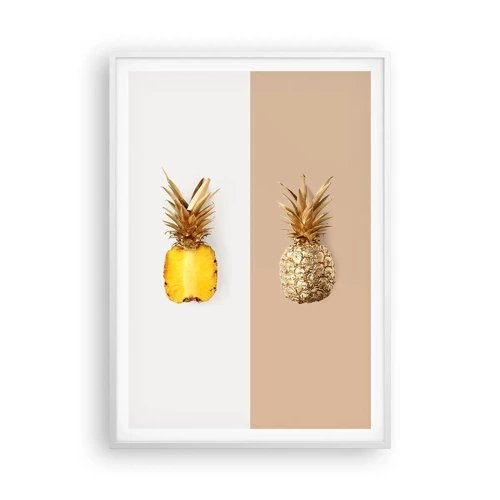 Poster in cornice bianca - Ananas per due - 70x100 cm