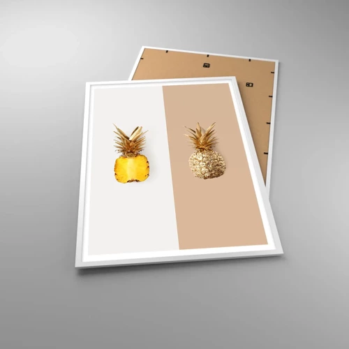 Poster in cornice bianca - Ananas per due - 70x100 cm