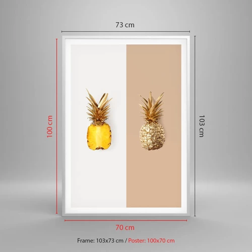 Poster in cornice bianca - Ananas per due - 70x100 cm