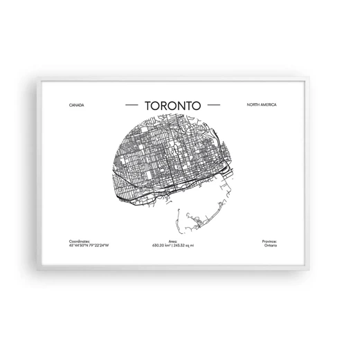 Poster in cornice bianca - Anatomia di Toronto - 100x70 cm