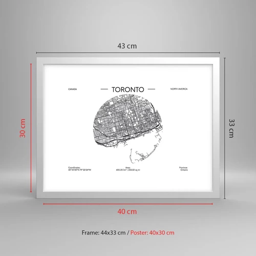 Poster in cornice bianca - Anatomia di Toronto - 40x30 cm