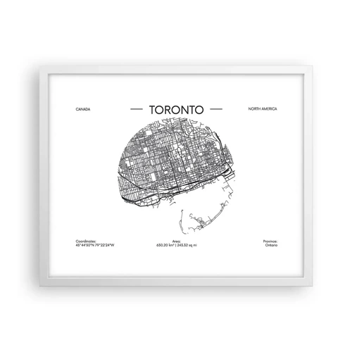 Poster in cornice bianca - Anatomia di Toronto - 50x40 cm