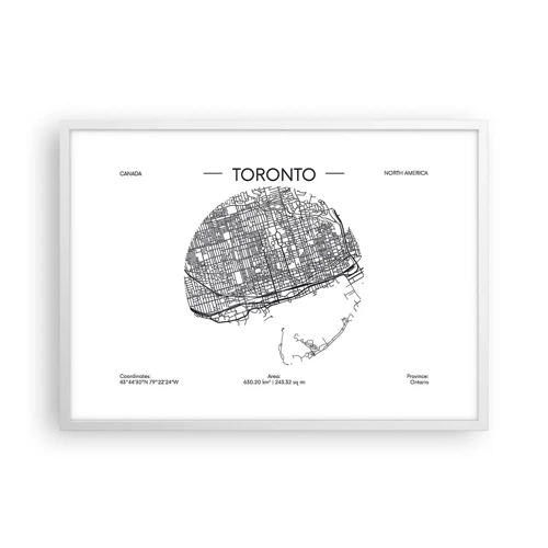 Poster in cornice bianca - Anatomia di Toronto - 70x50 cm