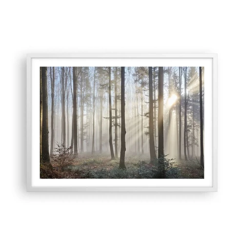 Poster in cornice bianca - Anche la nebbia si è svegliata - 70x50 cm
