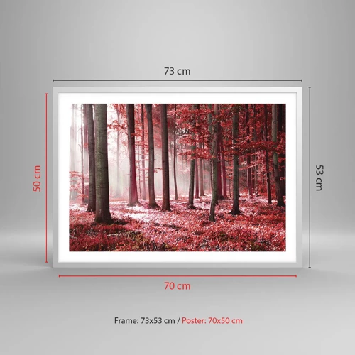 Poster in cornice bianca - Anche rosso è bello - 70x50 cm