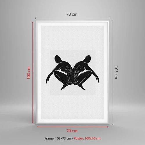 Poster in cornice bianca - Anima comune - 70x100 cm