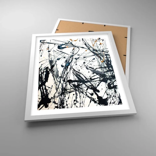 Poster in cornice bianca - Astrazione espressionistica - 40x50 cm
