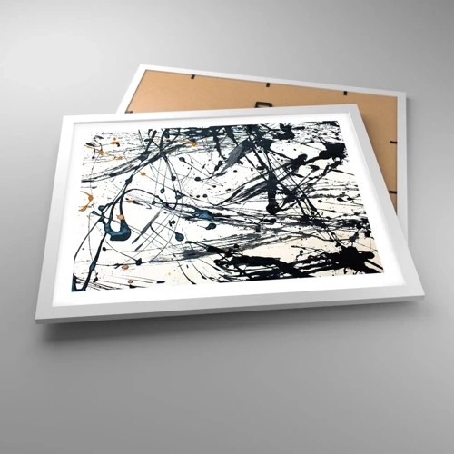 Poster in cornice bianca - Astrazione espressionistica - 50x40 cm