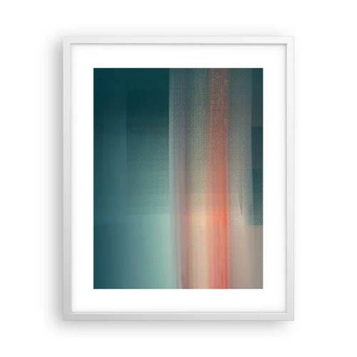 Poster in cornice bianca - Astrazione: onde di luce - 40x50 cm
