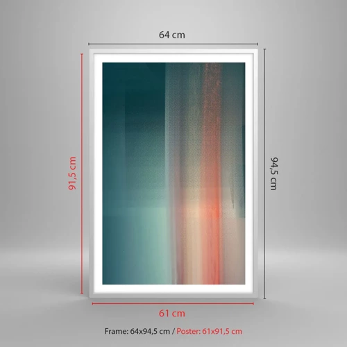 Poster in cornice bianca - Astrazione: onde di luce - 61x91 cm