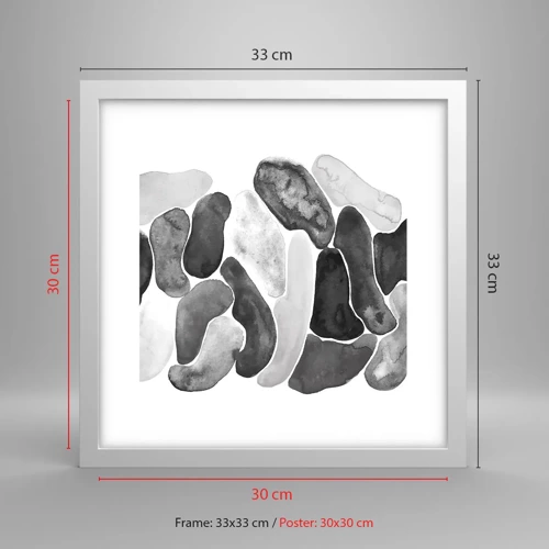 Poster in cornice bianca - Astrazione rocciosa - 30x30 cm