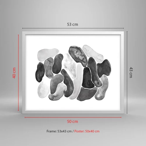 Poster in cornice bianca - Astrazione rocciosa - 50x40 cm