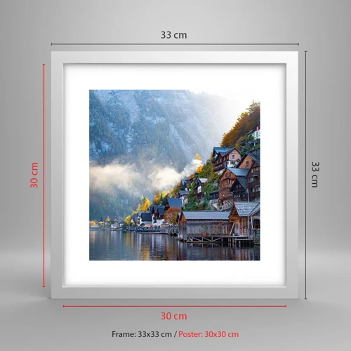 Poster in cornice bianca - Atmosfera alpina - 30x30 cm